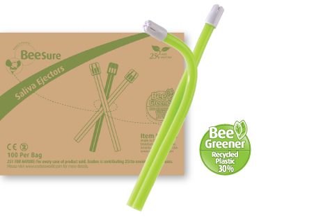 Saliva Ejectors, Green, 100/Pkg (BeeSure)
